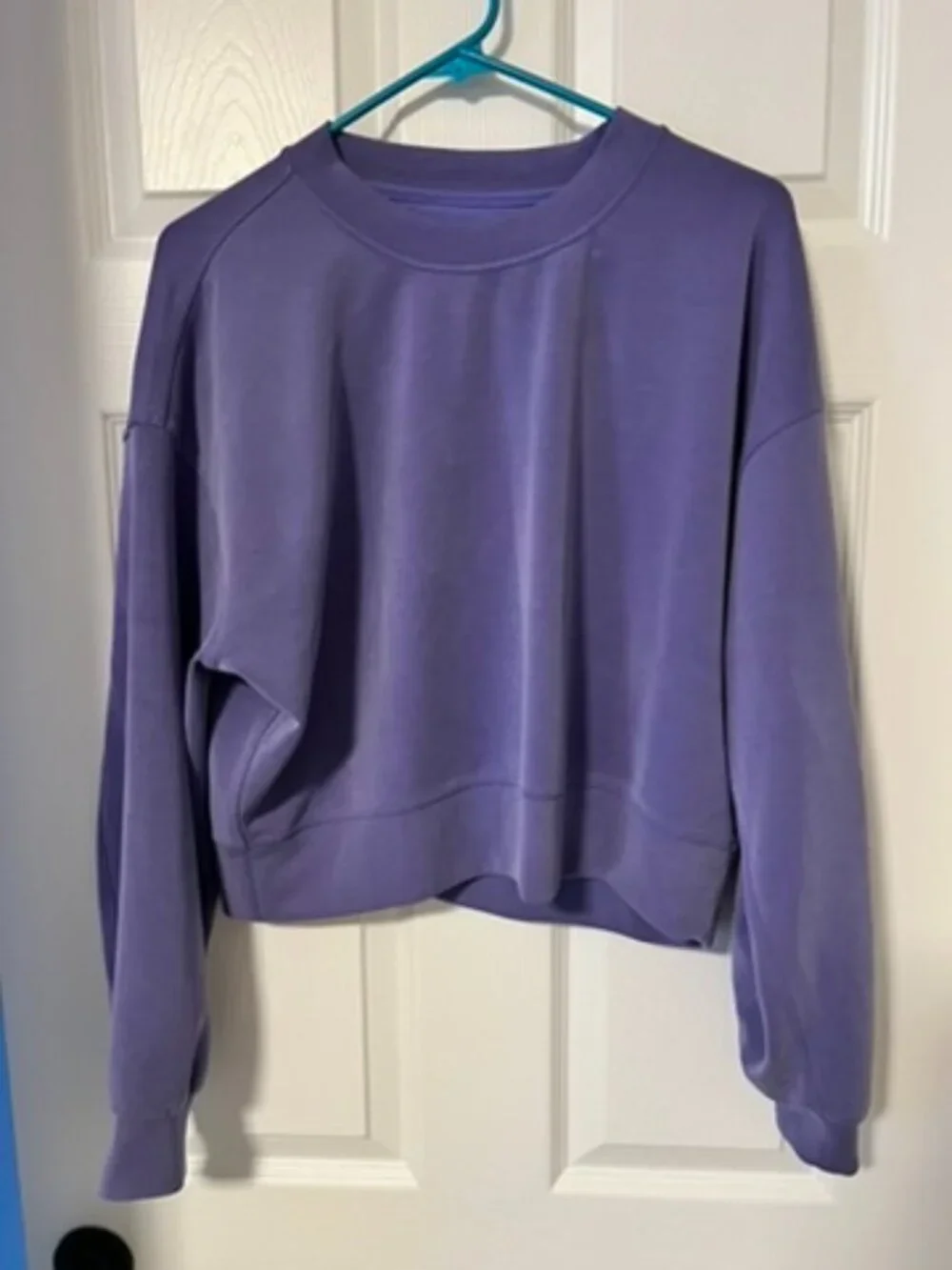 Lululemon Softstreme Perfectly Oversized Cropped Crew Charged indigo Size 6